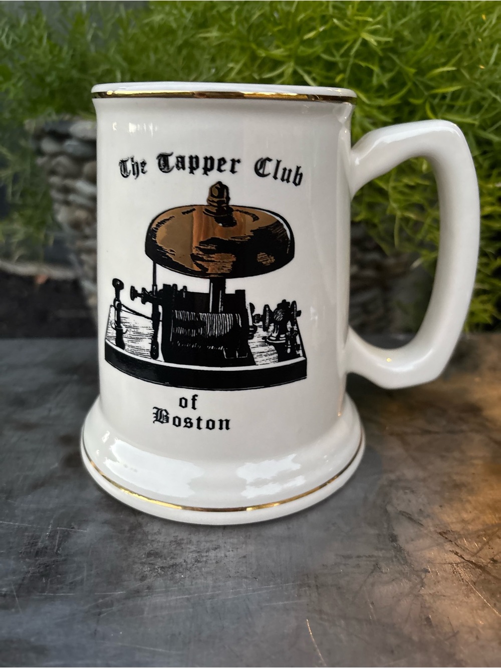 Vintage 70’s Beer Mug/Stein BOSTON MA THE TAPPER CLUB 25Th Anniversary, Gold